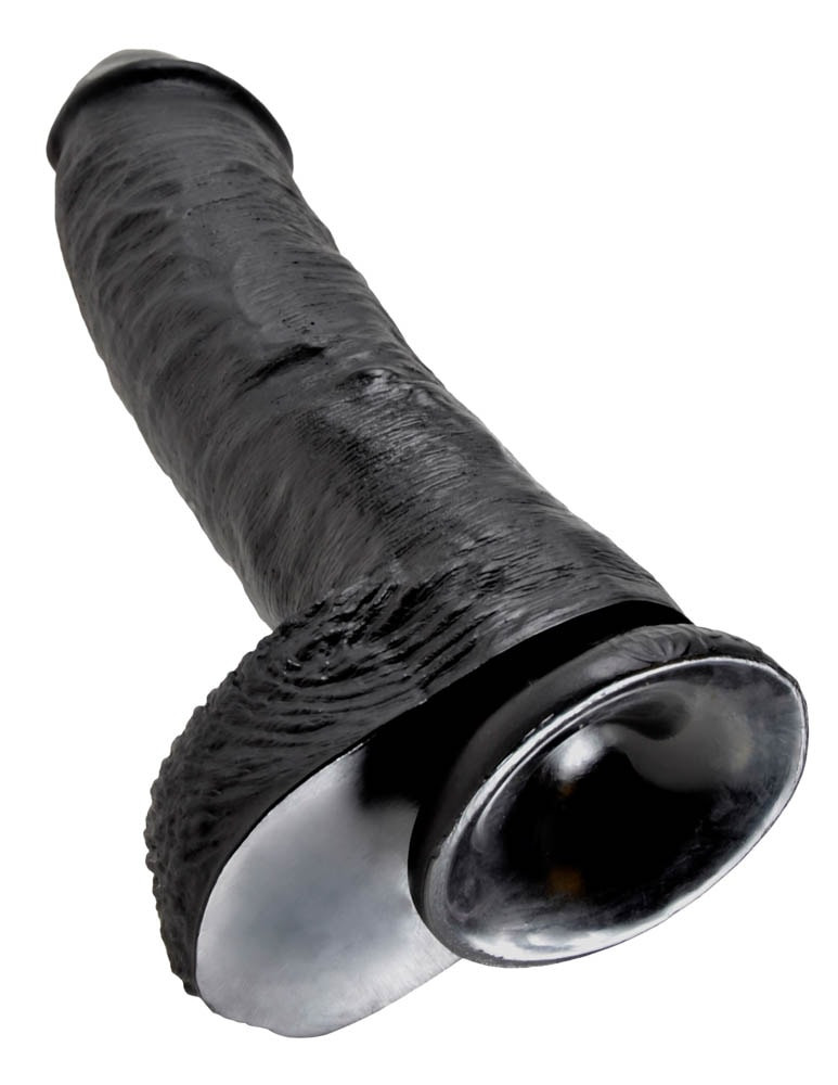 King Cock 10 inch Cock With Balls Black