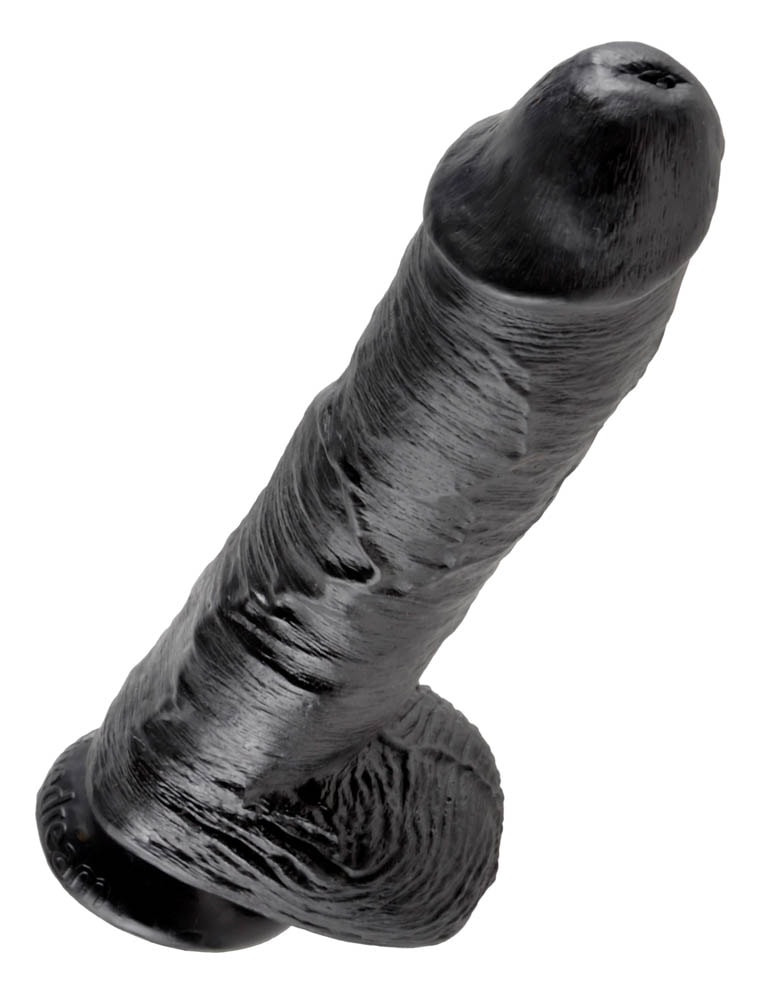 King Cock 10 inch Cock With Balls Black