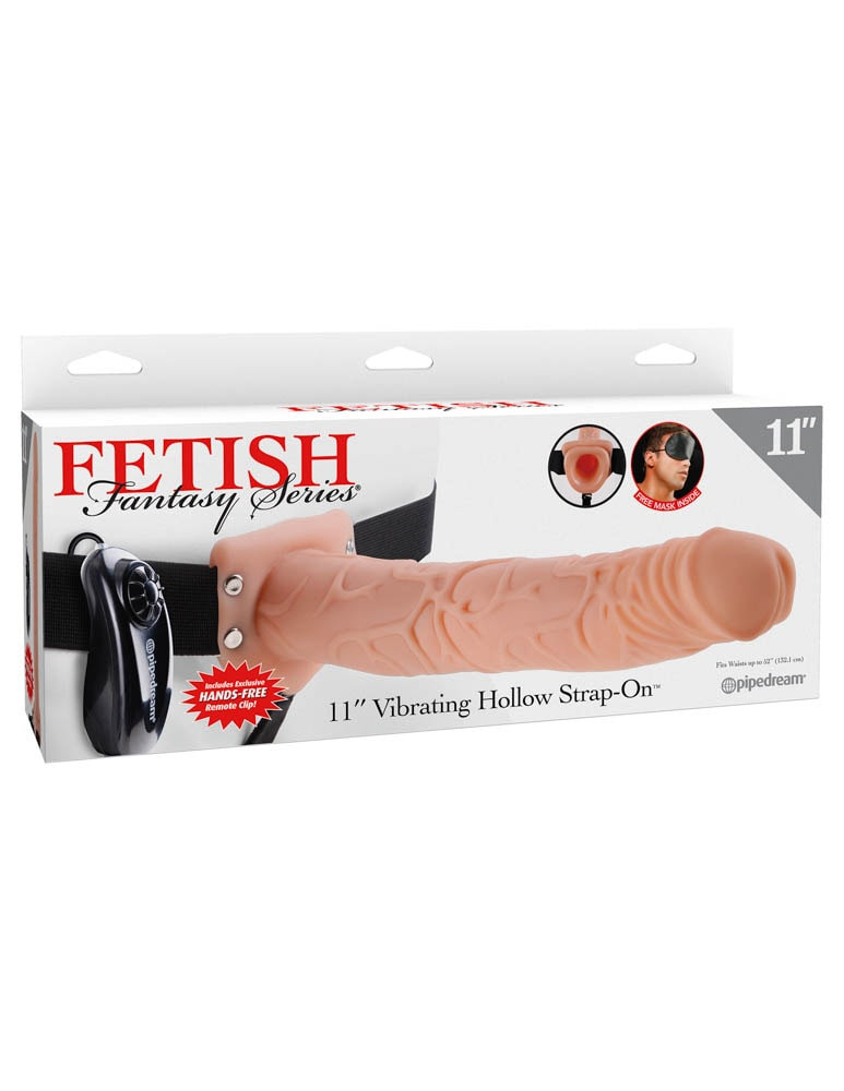 Fetish Fantasy Series Vibrating Hollow Strap-on 11 inch Flesh