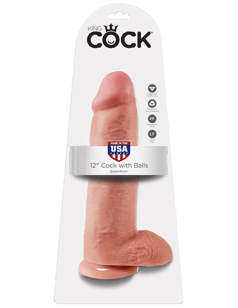King Cock 12 inch Cock With Balls Flesh