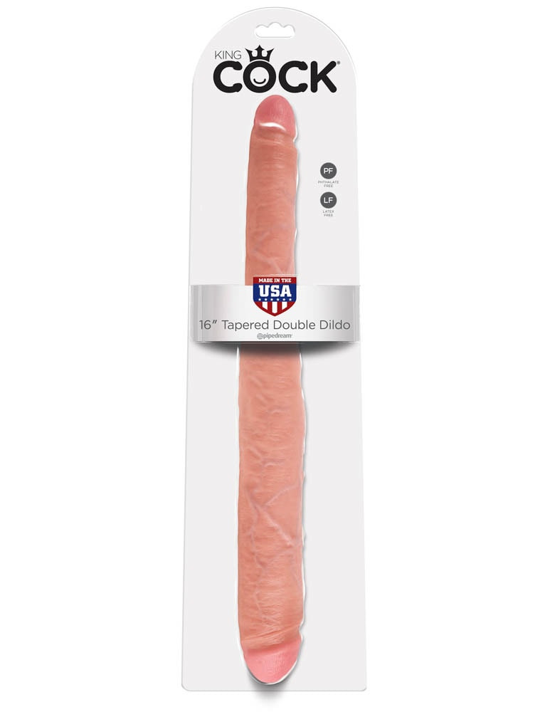 King Cock 16 inch Tapered Double Dildo Flesh