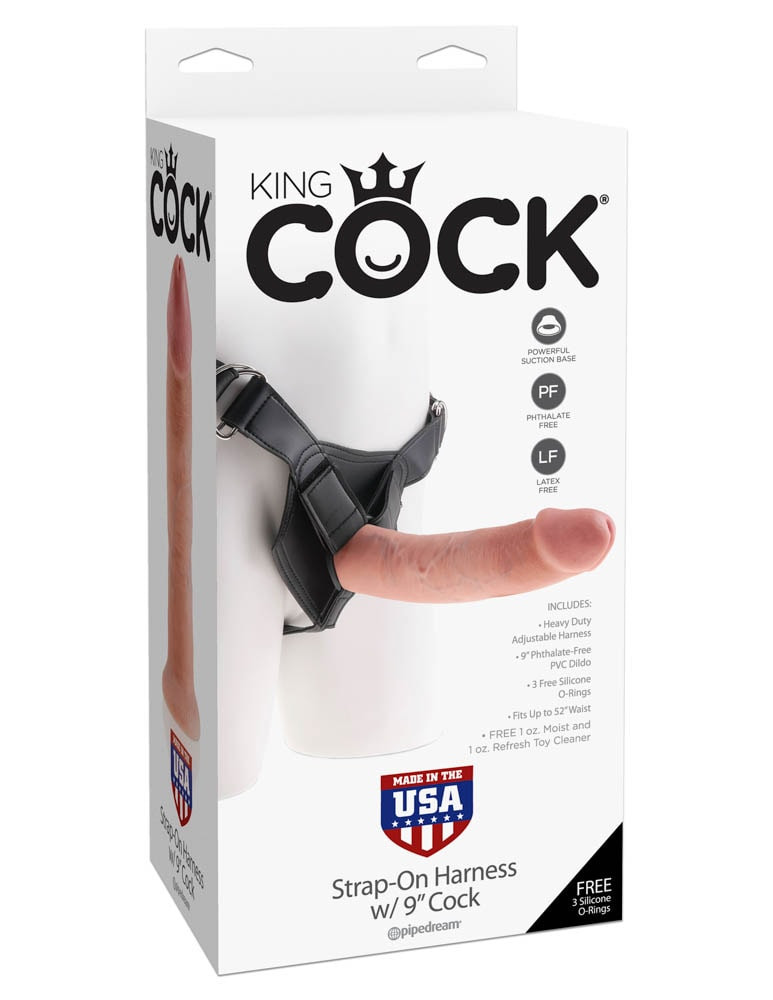 King Cock Strap-on Harness 9 inch Flesh