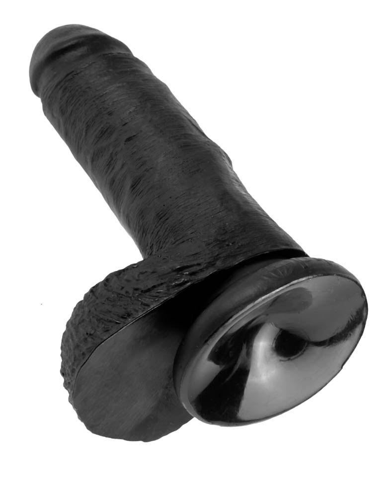 King Cock 7 inch Cock With Balls Black