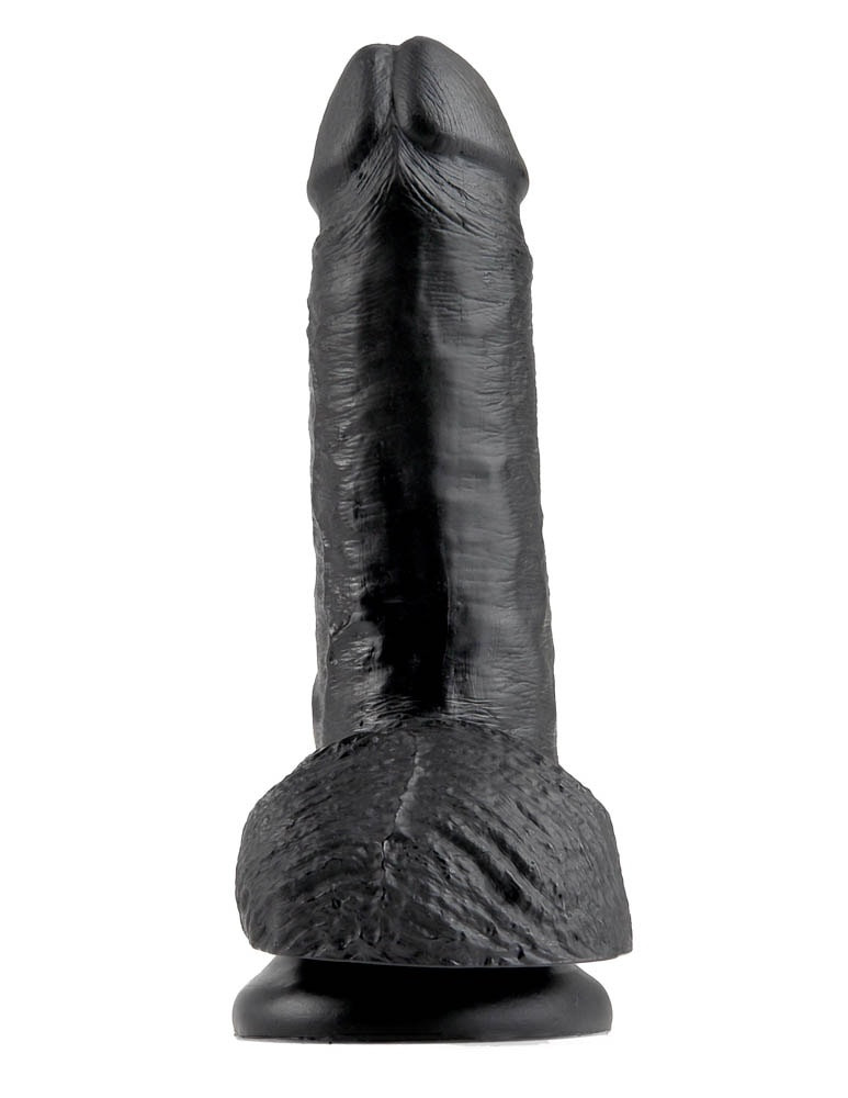 King Cock 7 inch Cock With Balls Black