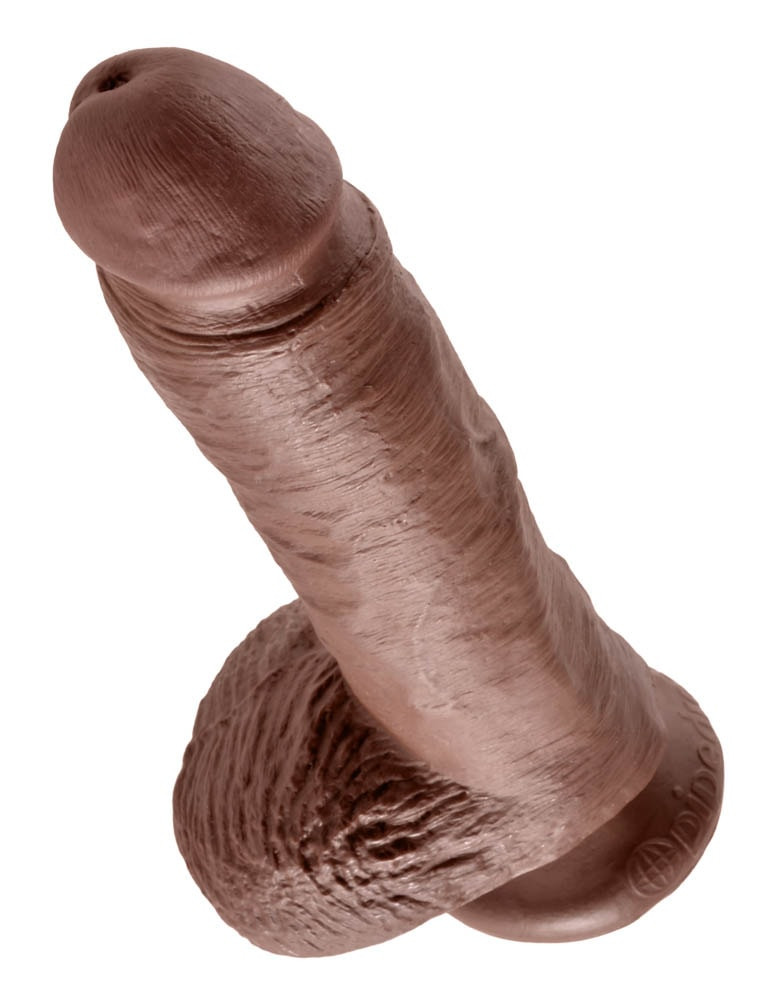 King Cock 8 inch Cock With Balls Brown