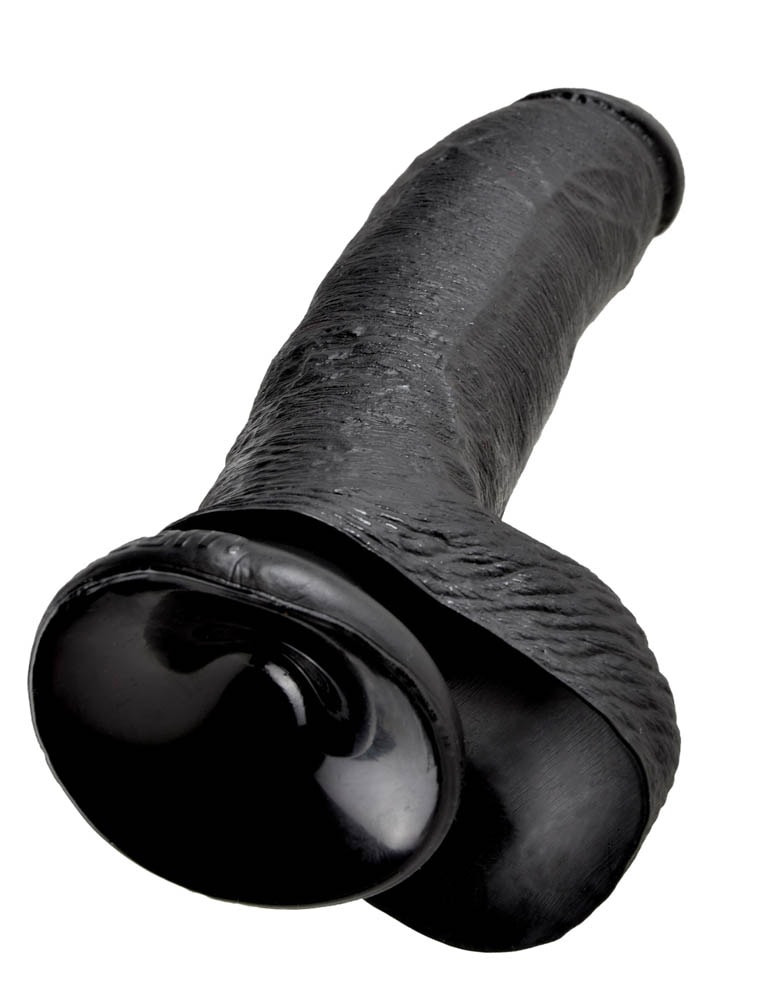 King Cock 9 inch Cock With Balls Black
