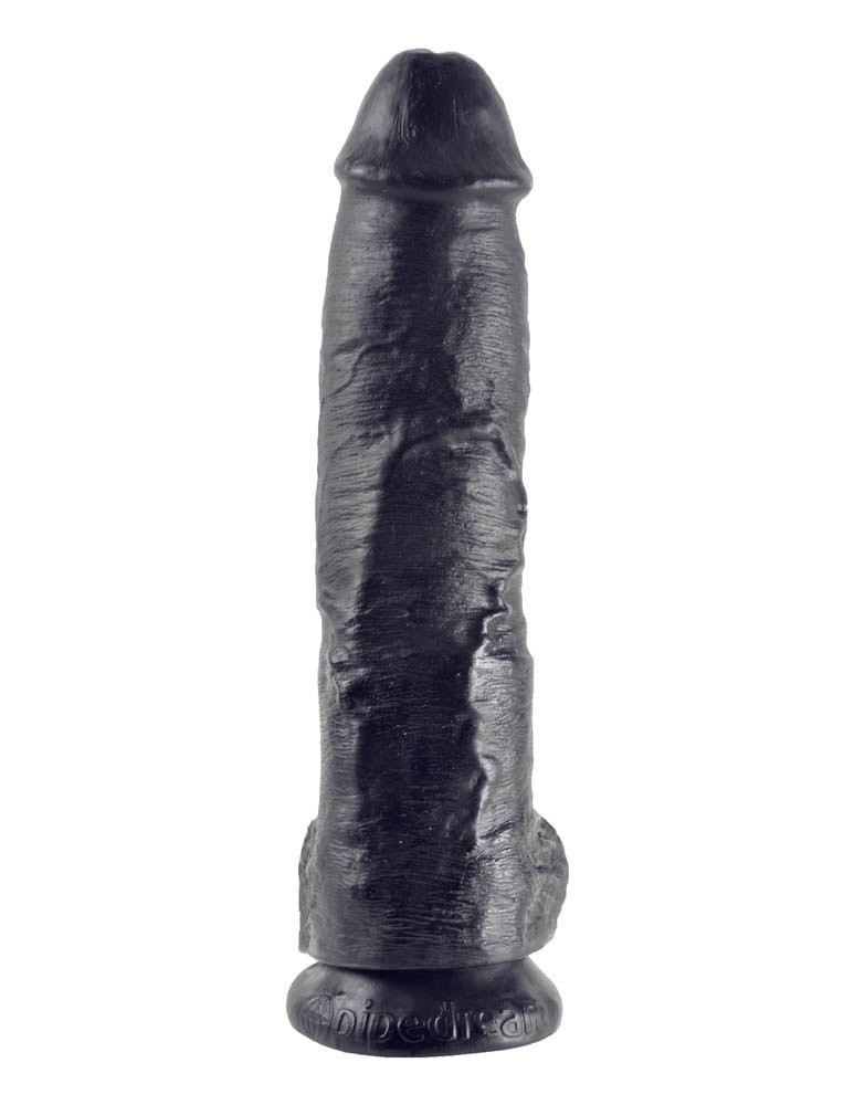King Cock 10 inch Cock With Balls Black