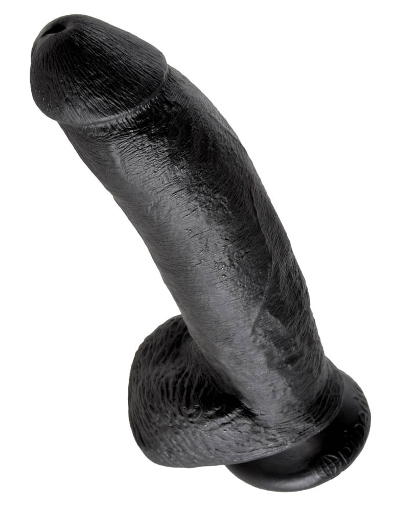 King Cock 9 inch Cock With Balls Black