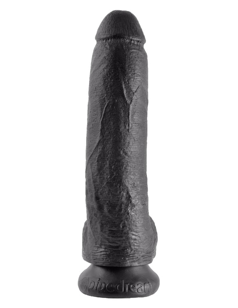 King Cock 9 inch Cock With Balls Black