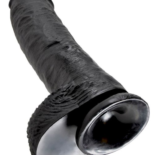 King Cock 10 inch Cock With Balls Black