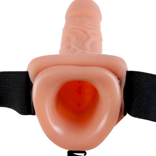 Fetish Fantasy Series Vibrating Hollow Strap-on 11 inch Flesh