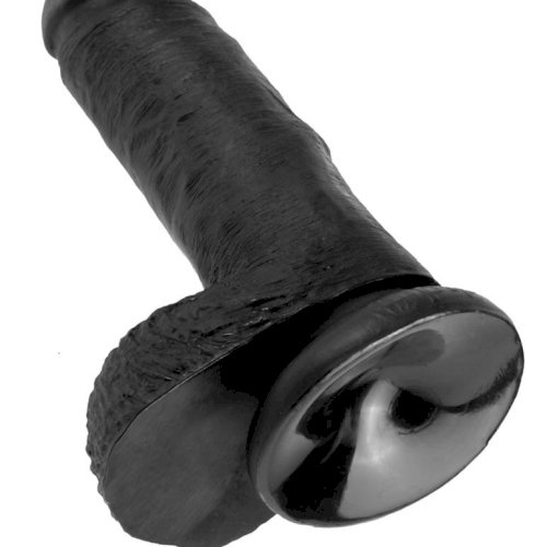 King Cock 7 inch Cock With Balls Black