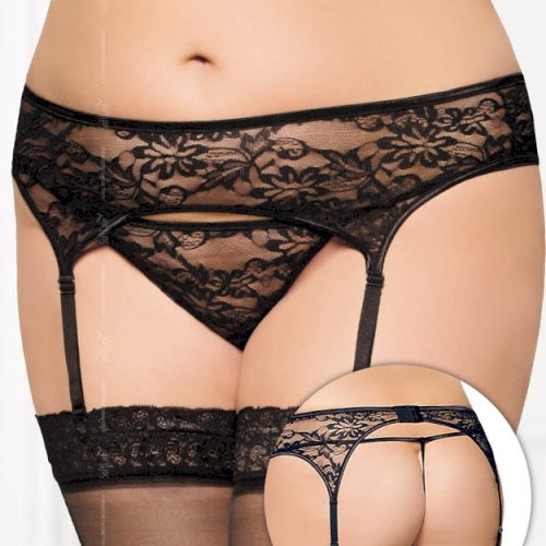 Garterbelt 3316 - Plus Size - black    XXXL